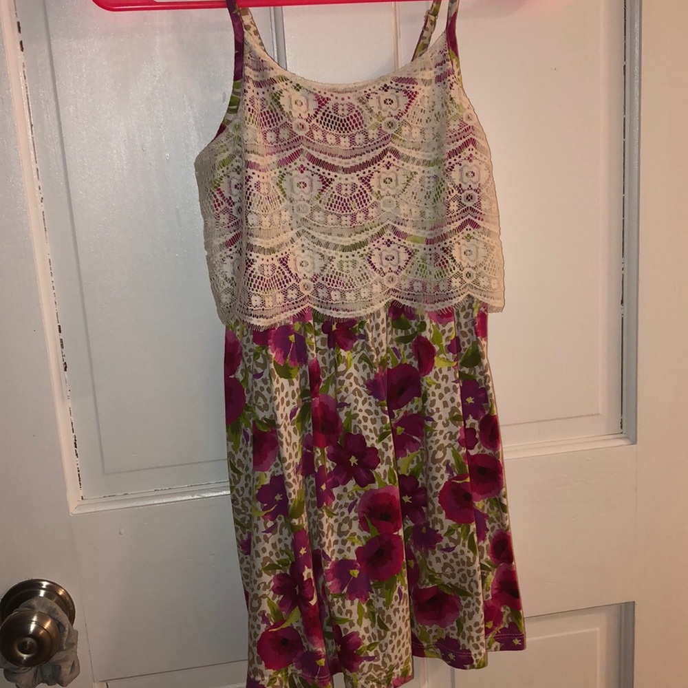 1989 Place Girls Floral and Lace Dress - Size 7/8